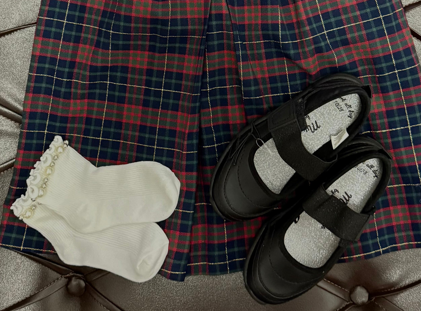 George Heritage Tartan Puff Sleeve Dress Set