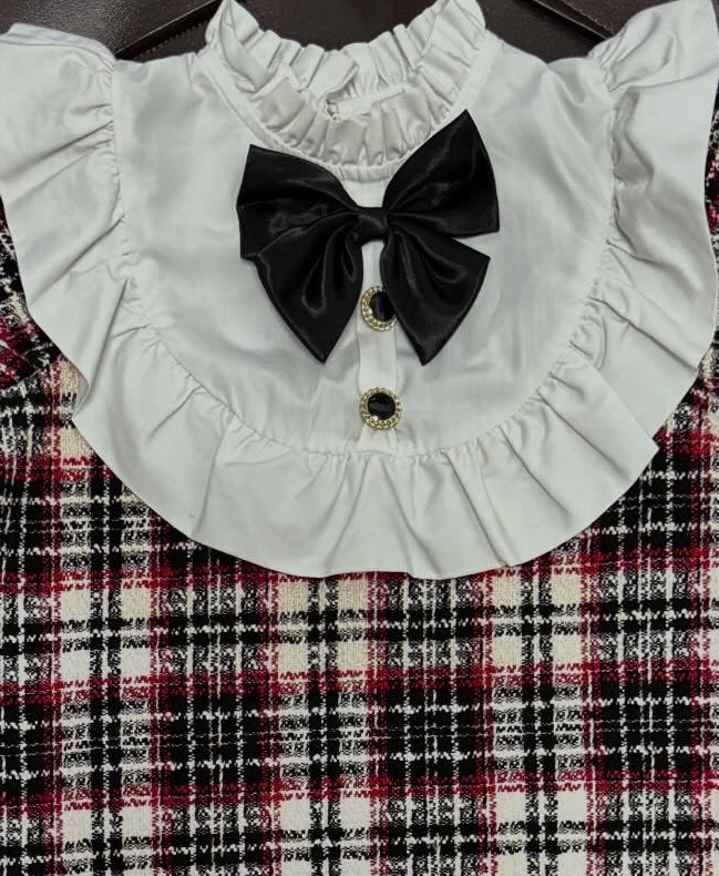 River Island Paris Check Bow Dress Set