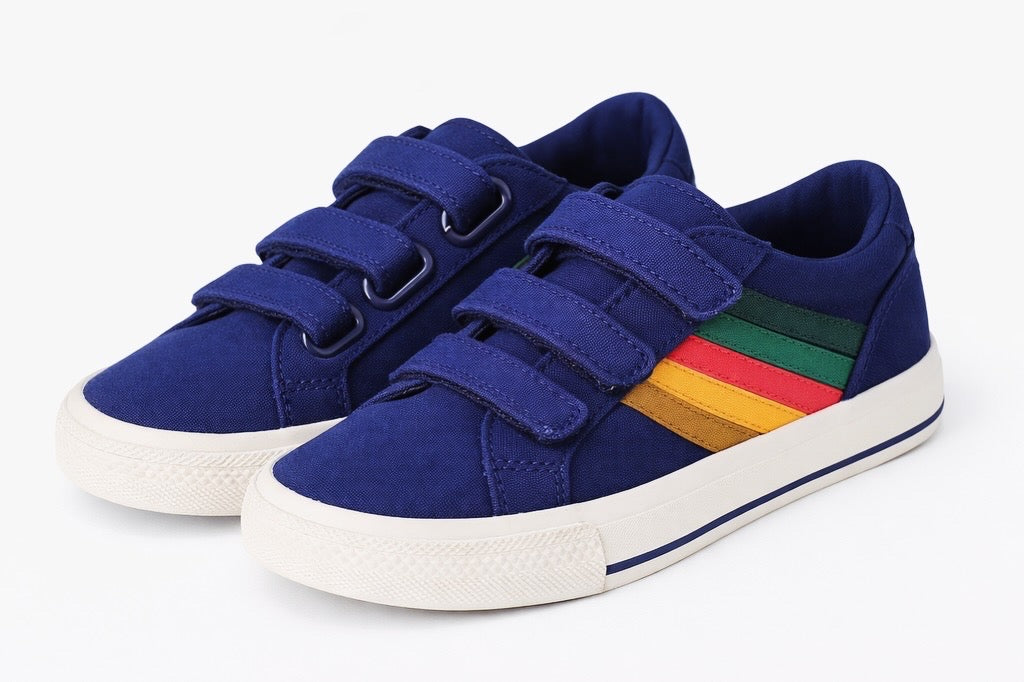 Blue Multicolour Stripe Sneakers