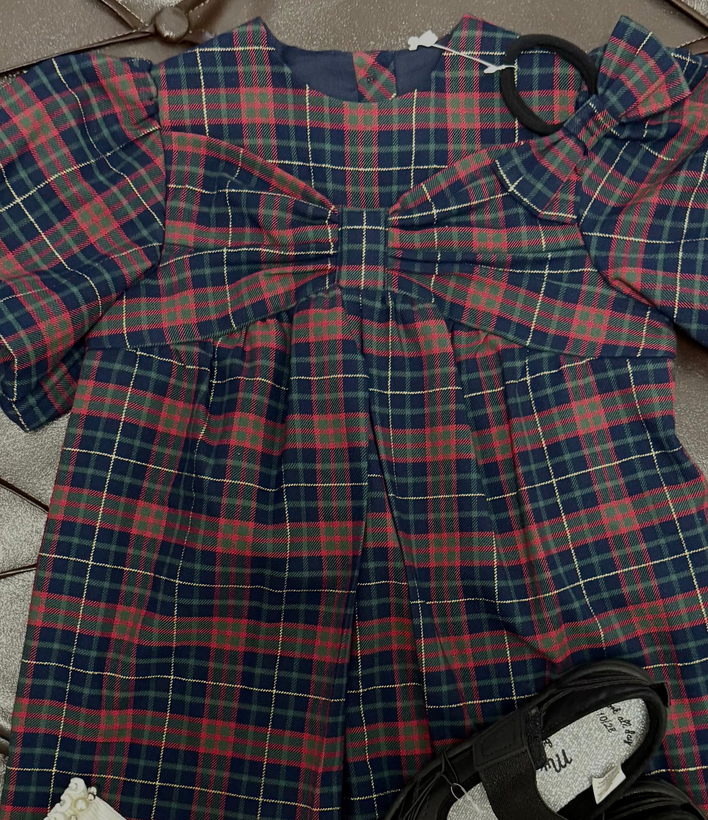 George Heritage Tartan Puff Sleeve Dress Set