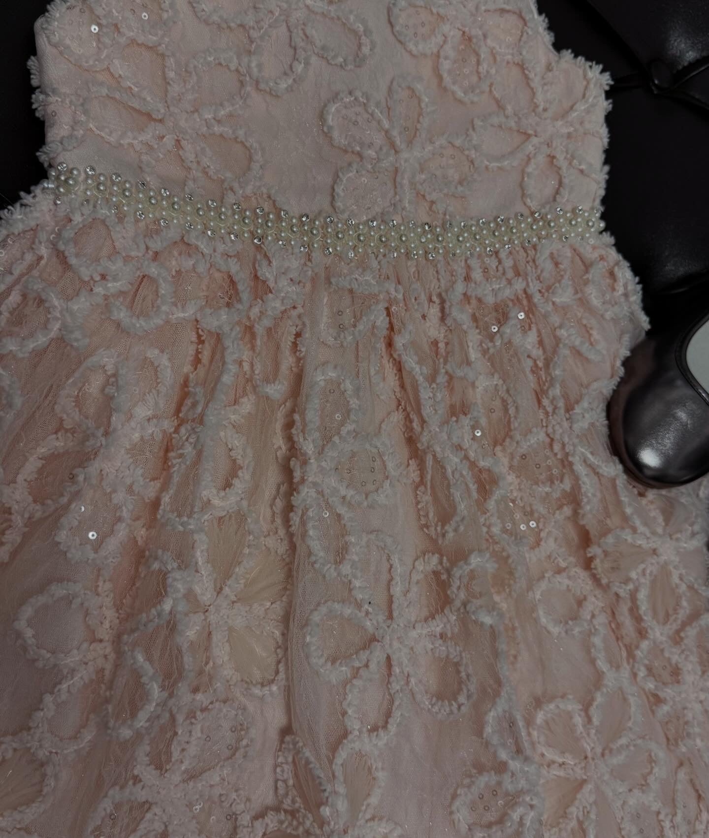 American princess Elegant Blush Floral Lace Event Dress Set