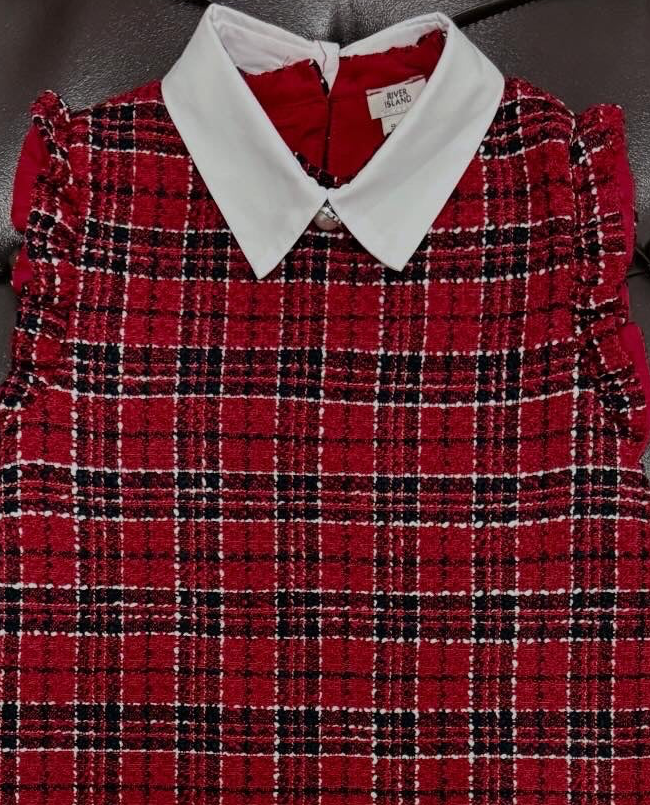 River Island Red Tartan Classic Collar Dress Set