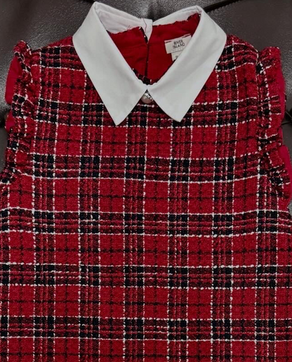 River Island Red Tartan Classic Collar Dress Set