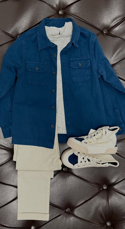 River island Navy Shirt Jacket Set