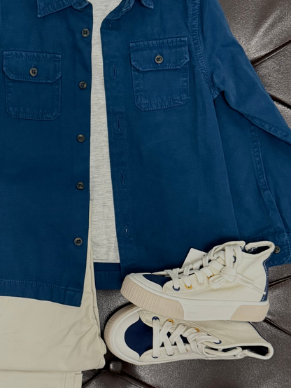 River island Navy Shirt Jacket Set