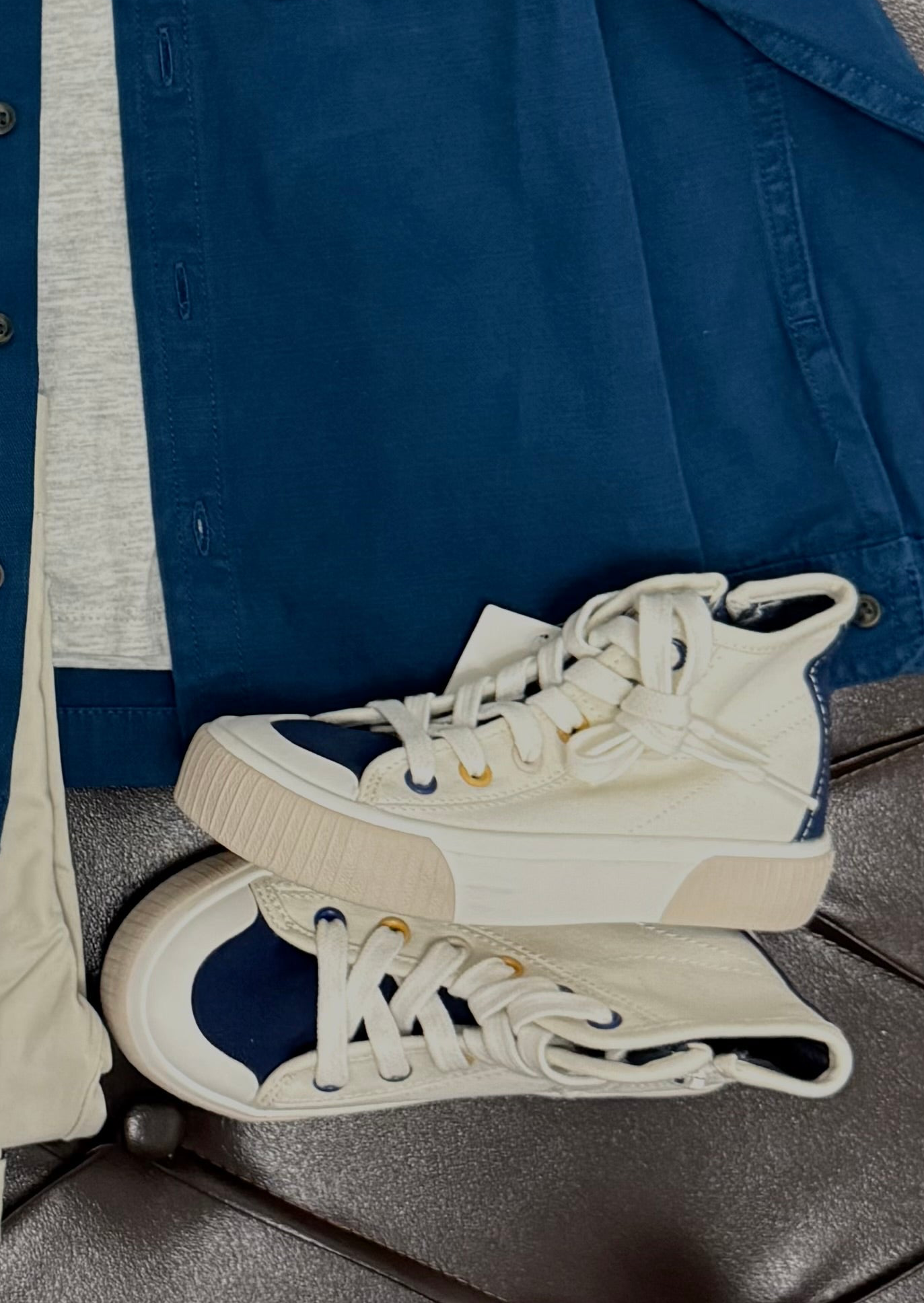 River island Navy Shirt Jacket Set