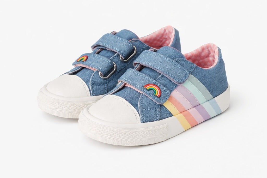 Next Rainbow Strap Denim Sneakers.