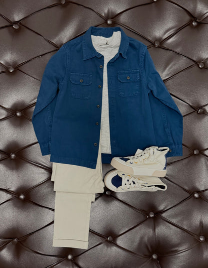 River island Navy Shirt Jacket Set